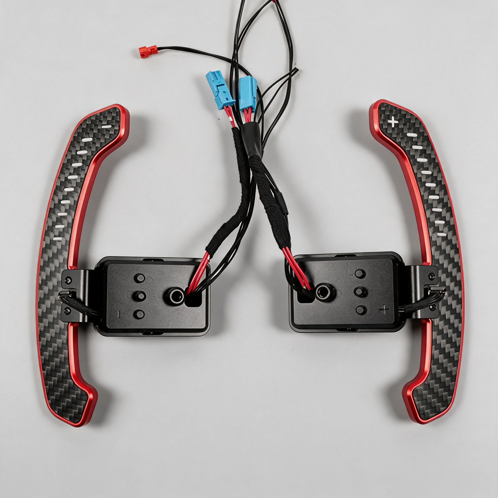 Par de levas de fibra de carbono con módulos y cableado incluidos