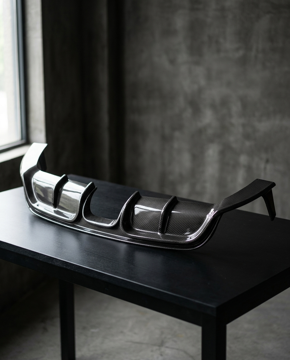 Lip trasero difusor carbono seco Porsche 718